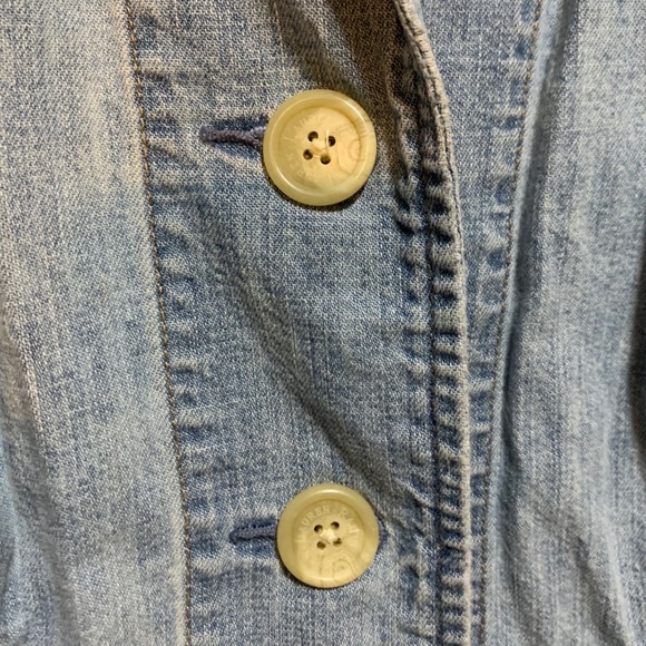 VTG Lauren Jeans Co. Ralph Lauren cotton denim blazer Jacket PM boho cottagecore - Picture 2 of 10